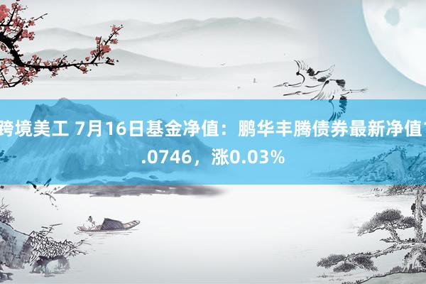 跨境美工 7月16日基金净值：鹏华丰腾债券最新净值1.0746，涨0.03%